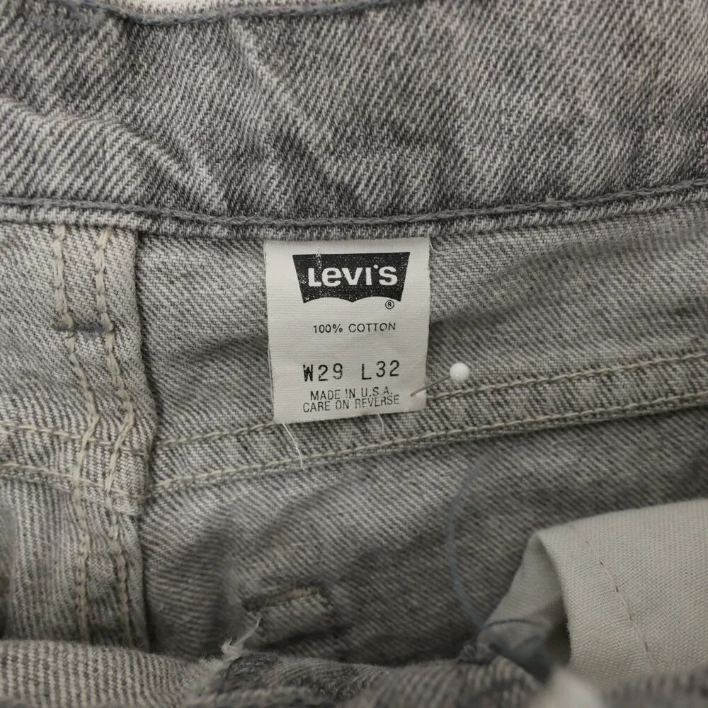 Vintage Levis 550 Jeans Mens 29x32 (28x33) Gray Relaxed Fit Tapered Made USA 90s